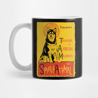 Funny Alaskan Malamute Cute Dog Chat Noir Mashup Art Mug